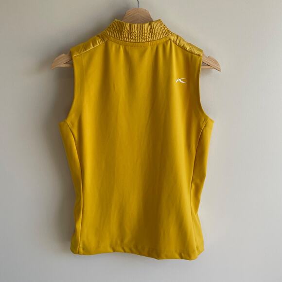 KJUS Golf Vest Womens XS Yellow Full Zip Quilted Sleeveless Jacket Athleisure - Picture 2 of 10